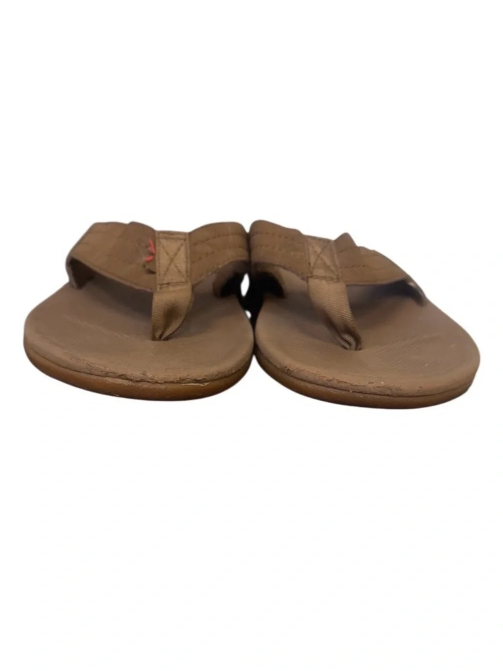 RAINBOW BROWN leather flip flops youth sandals boys girls size 4 5